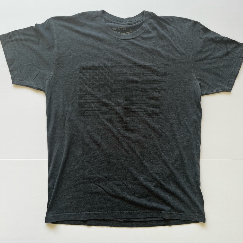 Grunt Style Charcoal Flag Graphic Tee